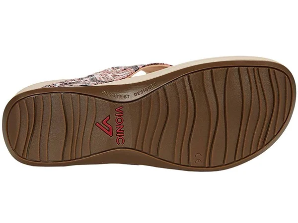 Vionic Pacific Naples - Women's Platform Sandal Pink Snake - 6 Medium