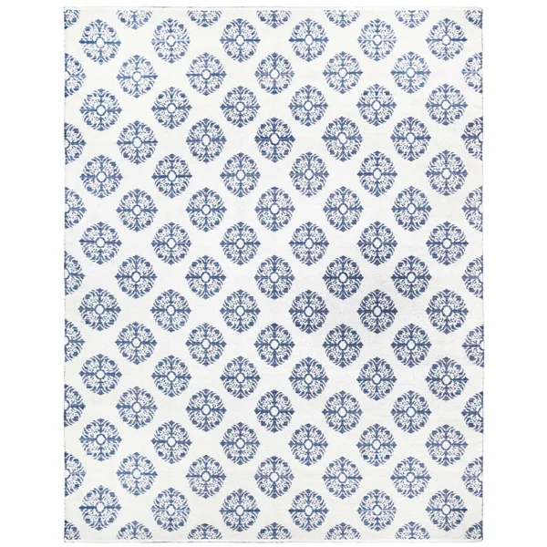 St. Croix Cj8000 Blue Medallion Cotton Jacquard (8&x10&) Rug