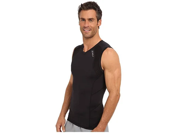 2XU Compression Sleeveless Top Black/Black - L - Men's
