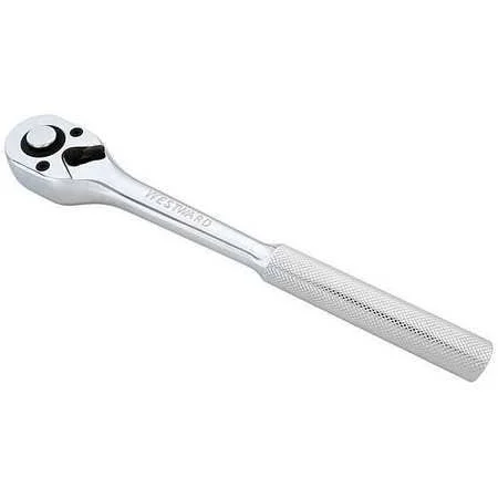 Westward 1Kej1 Hand Ratchet - 10 in, Chrome, 1/2 in