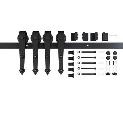 Arrow Hanger Roller Sliding Standard Double Barn Door Hardware Kit JUBEST