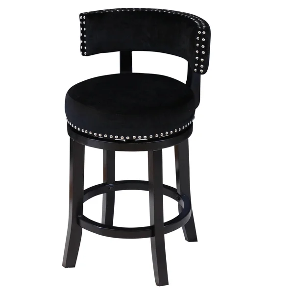 Silver Orchid Sonja Velvet Swivel Counter Chair - Plum Wine