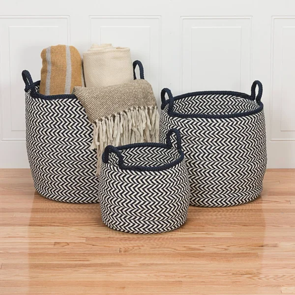 Colonial Mills Prev Basket - Taupe & Blue 15x22x15x22x15x22