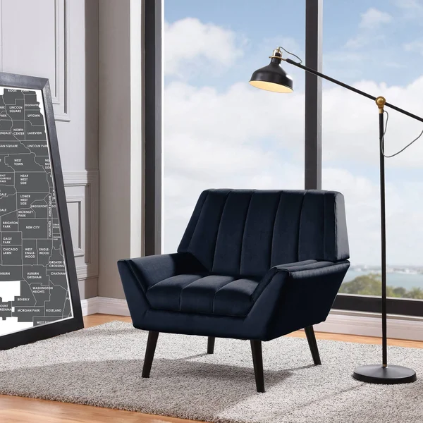 Hartman Mid Century Modern Arm Chair - Navy Blue