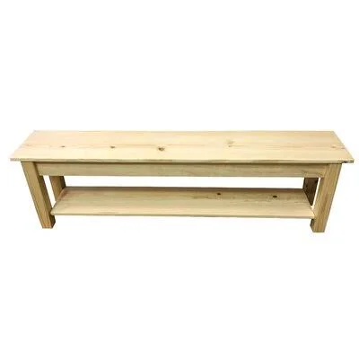 Pelagia Wood Storage Bench Loon Peak Size: 17x22 H x 66x22 W x 12x22 D, Color: Natural
