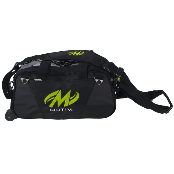 Motiv Ballistix Double Tote Roller Bowling Bag- Grey/Lime