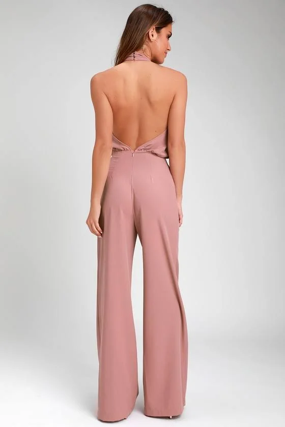 Pink Halter Jumpsuit, Womens, Small, Lulus Exclusive