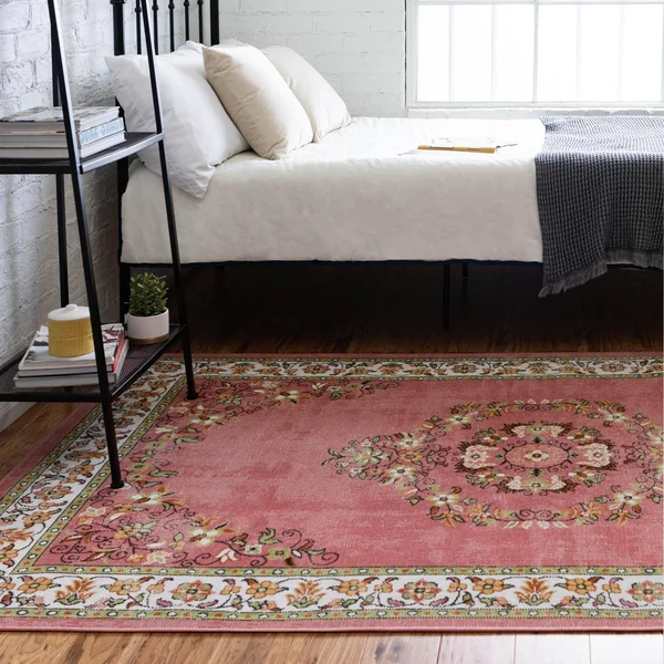 Lucerne 4x6 Rose Bohemian Area Rug