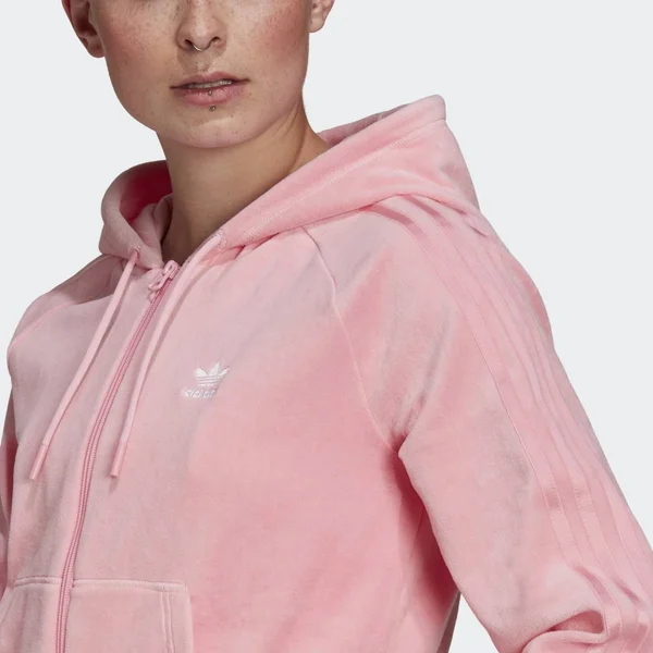 Adidas Originals Womens Full-Zip Hoodie - Light Pink Size XL