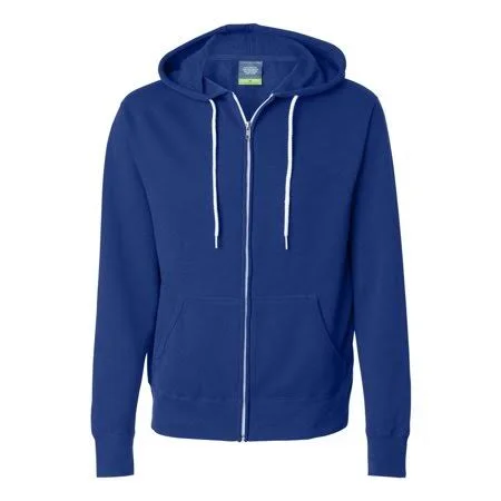 New - Artix - Independent Trading Co. - Unisex Lightweight Full-Zip Hooded Sweatshirt - Adult Unisex, Size: 3XL, Blue