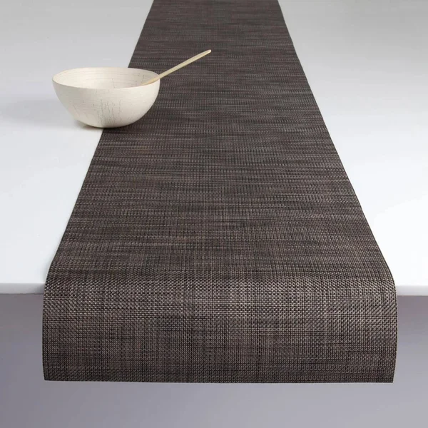 Chilewich Mini Basketweave Table Runner - Dark Walnut, 14 x 72