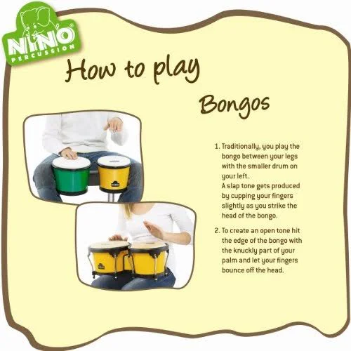 Nino Wood Bongos Natural with Black Hardware