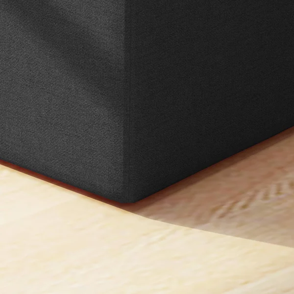 17.25x22 Black Contemporary Tufted Solid Square Ottoman