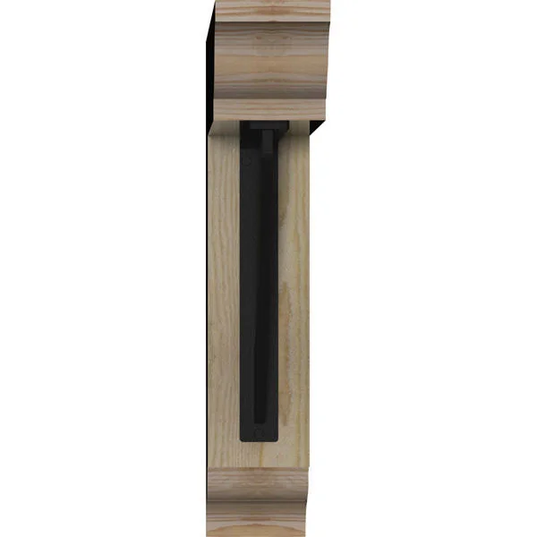 Ekena Millwork 4x22W x 18x22D x 20x22H Traditional Traditional Ironcrest Rough Sawn BRACKET, Douglas Fir (1 1/2x22W x 10x22D x 1