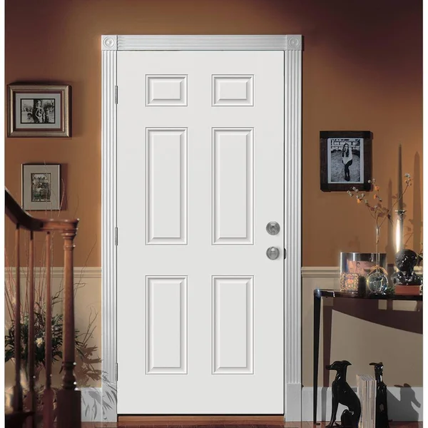 JELD-WEN 36 in. x 80 in. 6-Panel Primed Premium Steel Front Door Slab
