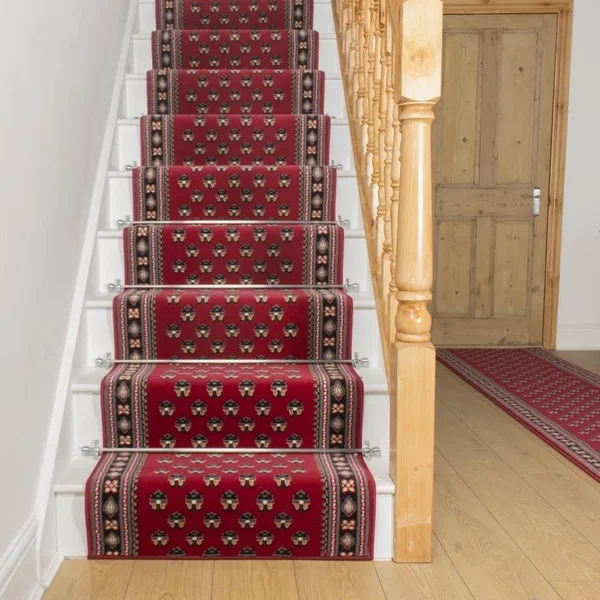 runrug USA Montrose Red Stair Carpet Runner Length: 40 foot - Width