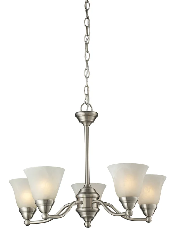 Z-Lite Athena 5 Light Chandelier, Brushed Nickel 2110-5