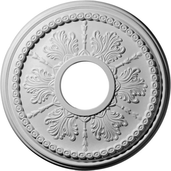 13 7/8 inchod x 3 3/4 inchid x 1 1/4 inchp Tirana Ceiling Medallion (Fits Canopies Up to 4 3/4 inch) - Hand-Painted Walnut