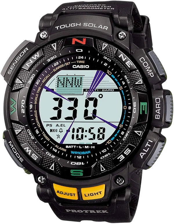Casio Watch Protrek Triple Sensor Tough Solar 2-Tier LCD Model Prg-240-1 Men's Watch