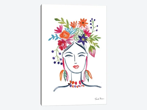 Farida Zaman Canvas Wall Decor Prints - Flower Girl II ( People > portraits > Female portraits art)