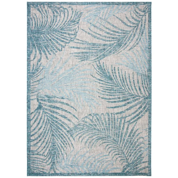 Safavieh Courtyard Deana Indoor/ Outdoor Rug - 6&7x22 x 6&7x22 Round - Aqua/Navy