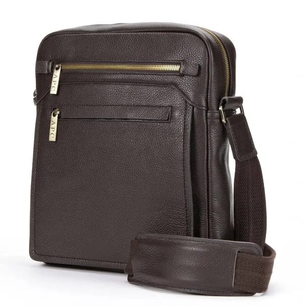 Amerileather Front Flap Messenger Bag - Dark Brown