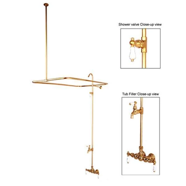Kingston Brass CC63T5 Vintage 3-3/8x22 Wall Mount Tub Filler, Oil Rubbed Bronze