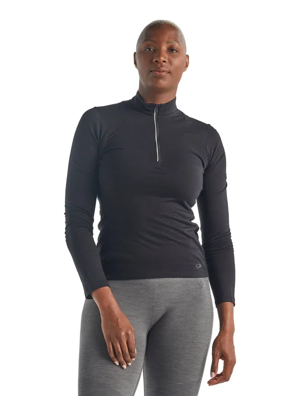 Icebreaker Women's Amplify LS Half Zip Top - Xs - Black