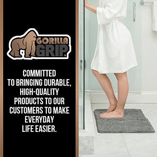 Gorilla Grip Original Luxury Chenille Bathroom Rug Mat - 60x24, Extra Soft and Absorbent Shaggy Rugs, Machine Washable, Quick Dry