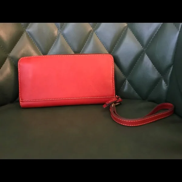 Dooney & Bourke Florentine Large Zip Around Wristlet, Red
