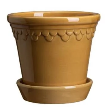 Bergs Potter - Glazed Flower Pot 12 cm Yellow Amber