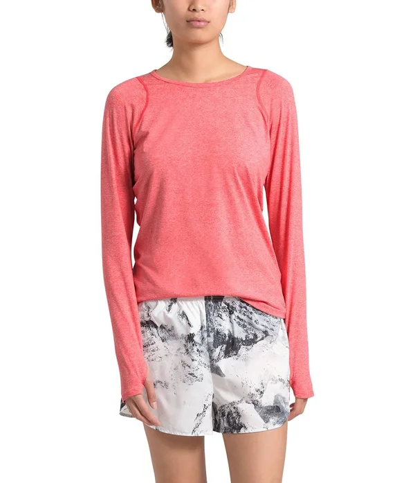 The North Face Women's Essential L/S Cayenne Red Heather XL