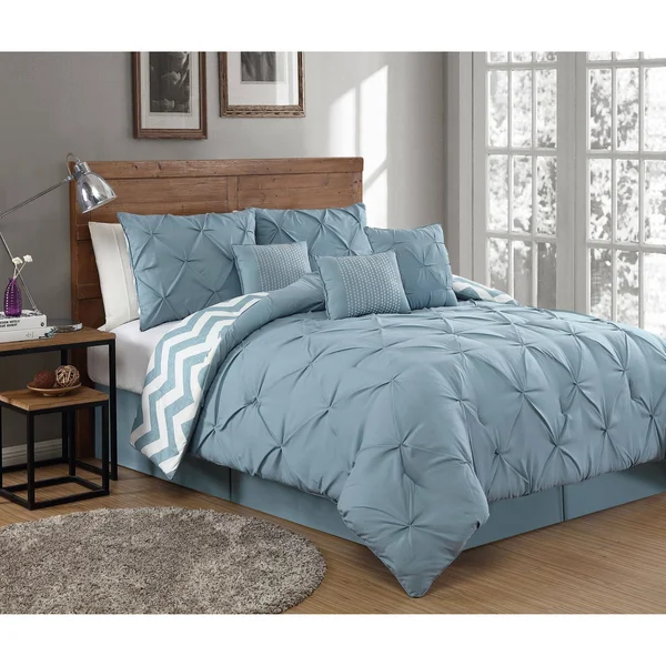 Avondale Manor Ella Pinch Pleat Comforter Set - Blue, Twin