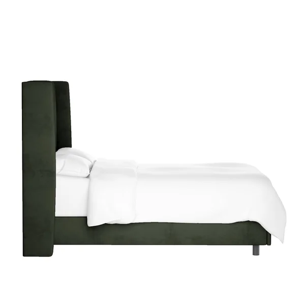 Twin Antwerp Wingback Bed Pewter Gray Velvet - Project 62
