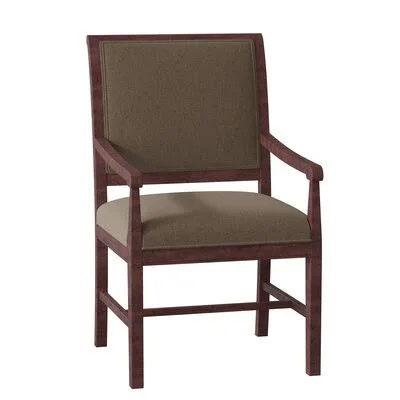 Lori Upholstered King Louis Back Arm Chair Fairfield Chair Upholstery Color: 3162 Straw - Leg Color: Montego Bay