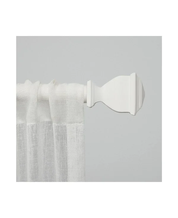 Exclusive Home Curtains Napoleon 1 inch Window Curtain Rod and Finial Set - Adjustable 66 inch-120 inch, Matte White