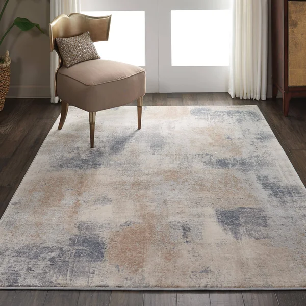 Nourison Rustic Textures RUS02 Beige - Grey 5&3x22 Round Area Rug
