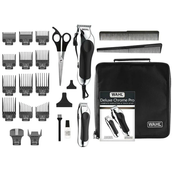 Wahl Hair Cutting & Touch Up Kit - Complete, Deluxe Chrome Pro