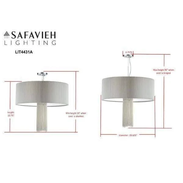 Safavieh Schroom Chrome 3-Light 24x22 Adjustable Pendant