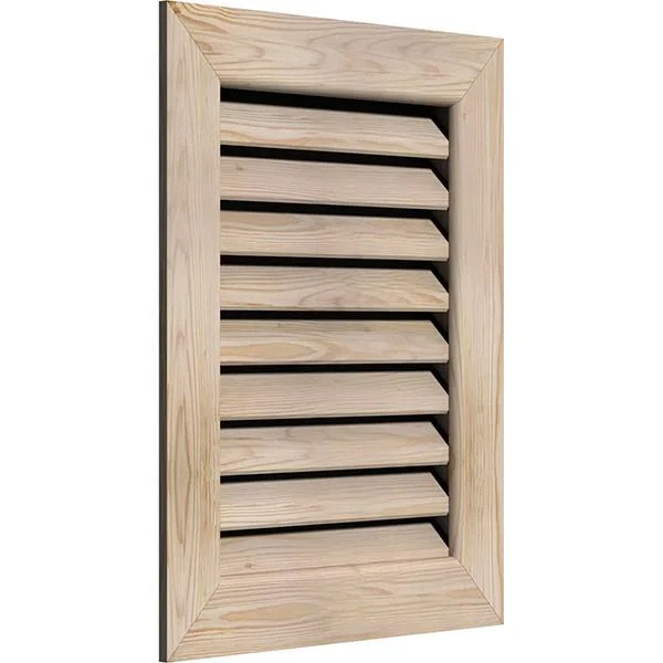 Ekena Millwork GVWVE26X2801SFUPI 26x22W x 28x22H Vertical Gable Vent (31x22W x 33x22H Frame Size): Unfinished - Functional, Smoot