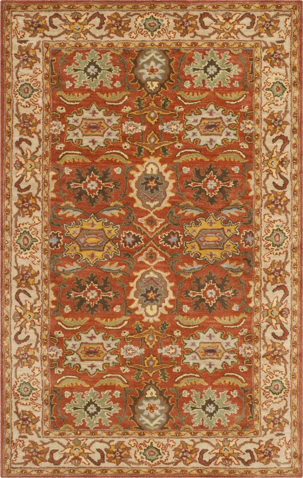 Safavieh Heritage HG734D Rust, Beige Rug 6& x 6& Square