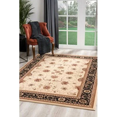 Valerie Oriental Cream/Black Area Rug Astoria Grand Rug Size: Runner 2&8x22 x 6&
