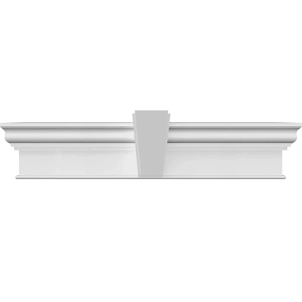 Ekena Millwork CRH12X95KA 95x22 Bottom Width x 103 1/2x22 Top Width x 12x22H x 1 1/4x22P Craftsman Crosshead w/ Deco Keystone