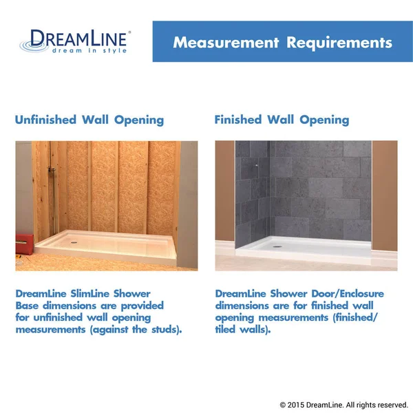 DreamLine DLT-1132480 Slimline 32 x 48 inch Single Threshold Shower Base - Center Drain