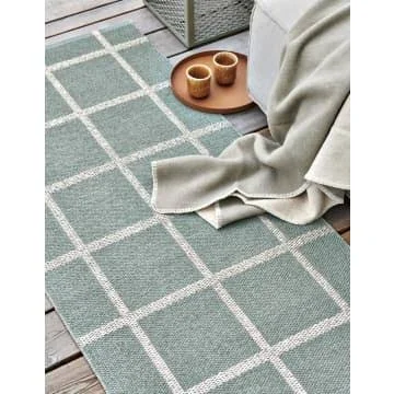 Pappelina - ADA Rug Army & Stone Metallic 70 x 225cm - Plastic, Green, Recycled Plastic - Green/Green
