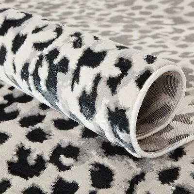 Jocquis Animal Print Gray/Black Area Rug Mercer41 Rug Size: Rectangle 5& x 7&6x22