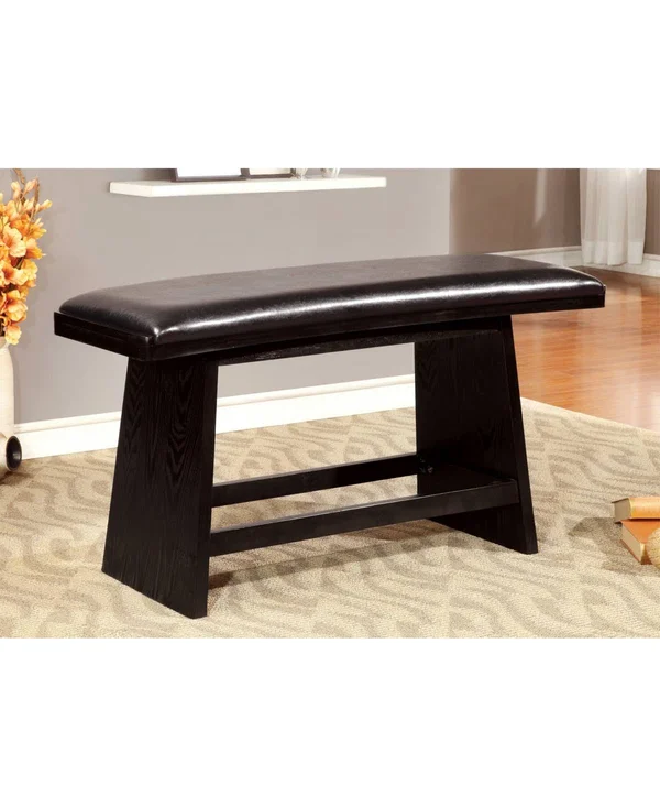 Furniture of America Omura Upholstered Dining Bench - Black