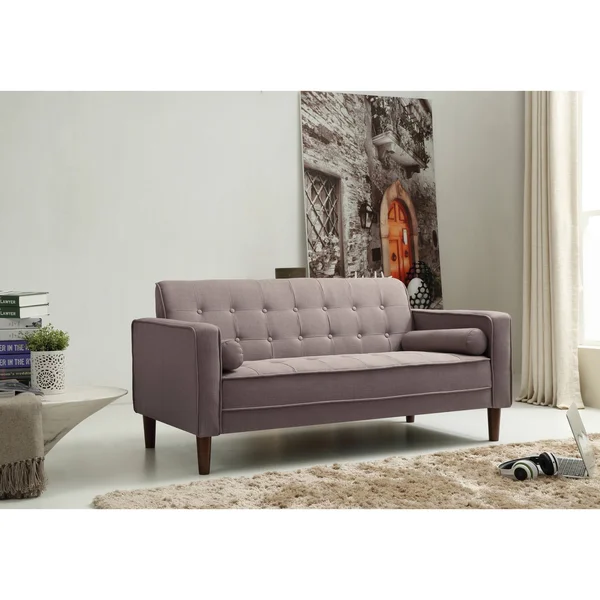 Carson Carrington Haparanda Tufted Grey Linen Sofa - Nolan Grey Sofa