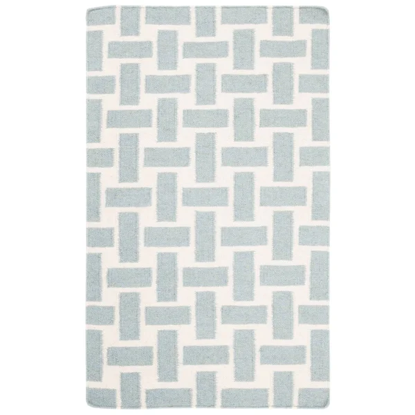 Safavieh Dhurries DHU201A 2&6x22 x 4&0x22 Turquoise - Ivory Area Rug