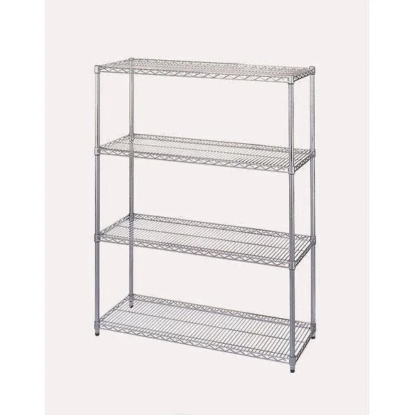 Wesco Chrome-Plated Wire Shelving Starter Unit - 18 x 72 x 86 inch Size 272711